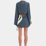 Lilou Sleeve Mini Dress in Charcoal Blue Sir.