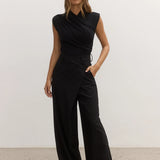Amrita Sleeveless Bodysuit in Black