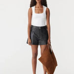 Low Scooped Rib Tank in White Bassike