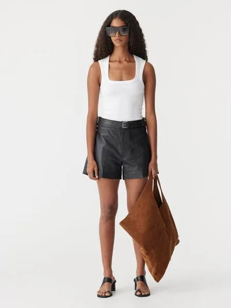 Low Scooped Rib Tank in White Bassike