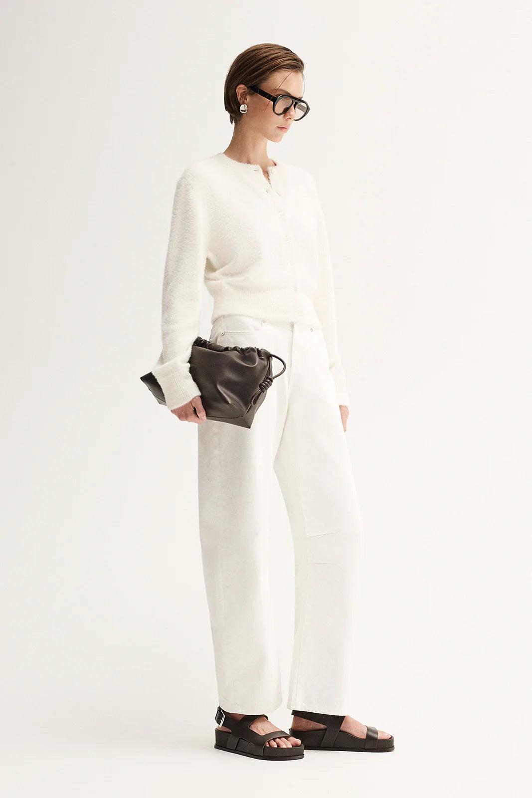 Posie Knit Cardigan in White Elka Collective
