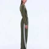 Valentino Stripe Pant in Olive