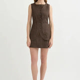 Emma Vest in Chocolate Pinstripe Posse