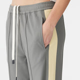 Twill Stripe Detail Pant in Pewter/Yellow BASSIKE