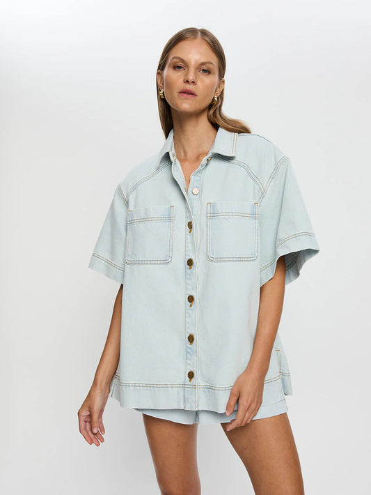 Paloma Denim Shirt in Pale Blue