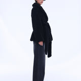 Quinn Faux Fur Robe in Black