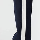 Twill Stripe Detail Pant in Ink and White