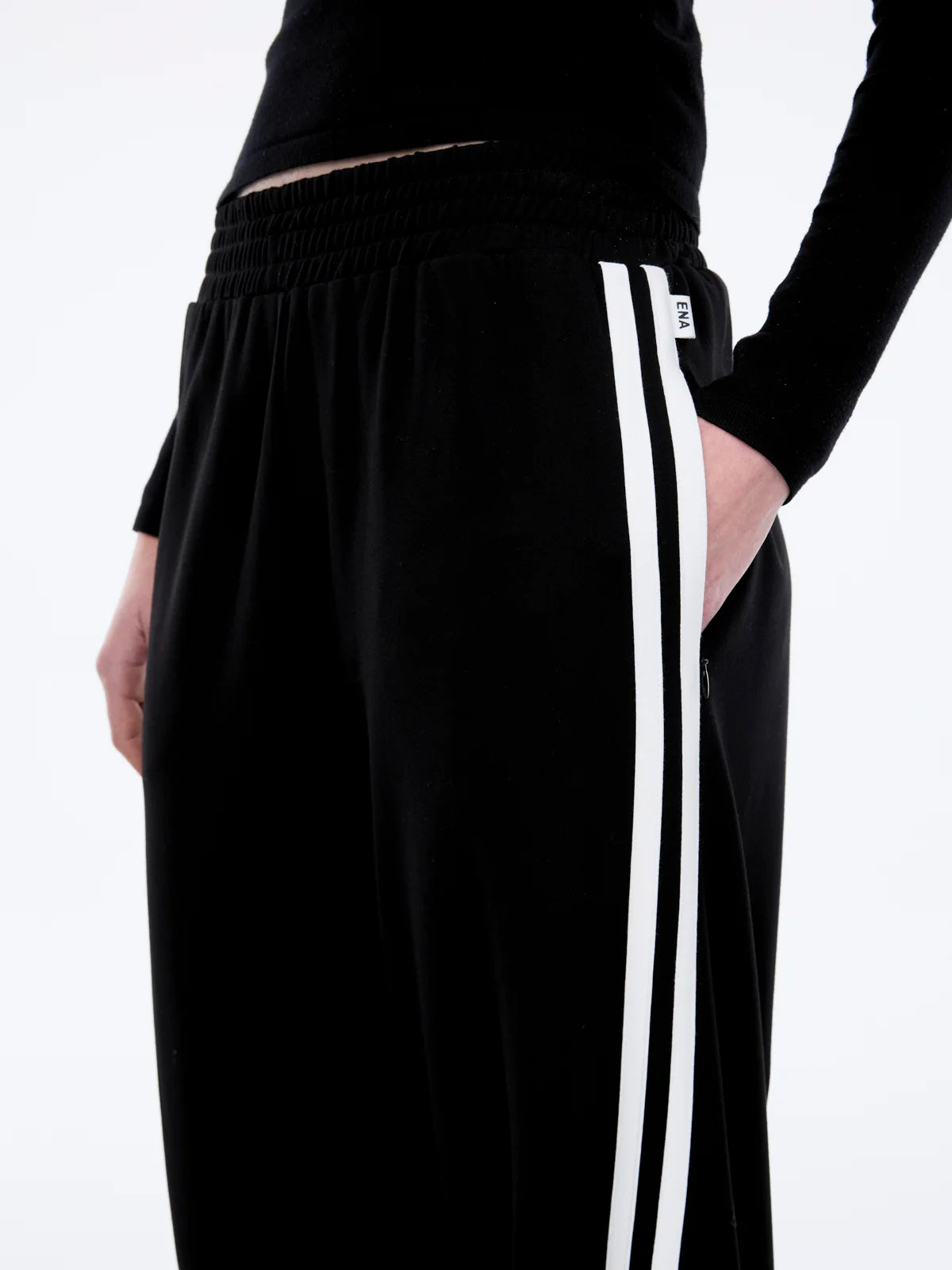 Valentina Pant in Black/White Ena Pelly