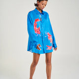 Long Sleeve Oversized Shirt in Blue