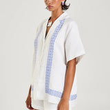 Collared S/Sleeve Shirt in White