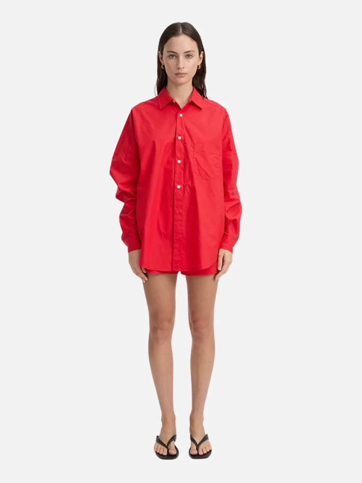 Red Cotton shirt at clothlifestyle boutique 