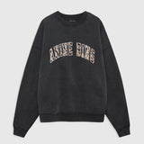 Miles Oversized Sweatshirt in Washed Black and Leopard