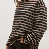 Lee L/S Stripe Top in Brown