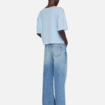 Johnny Cropped Tee Framed Monogramin Pale Blue ANINE BING