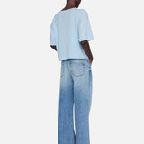 Johnny Cropped Tee Framed Monogramin Pale Blue ANINE BING