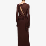 Amanda Long Sleeve Maxi Dress in Raisin