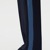 Twill Stripe Detail Pant in Ink and Marine Blue Bassike
