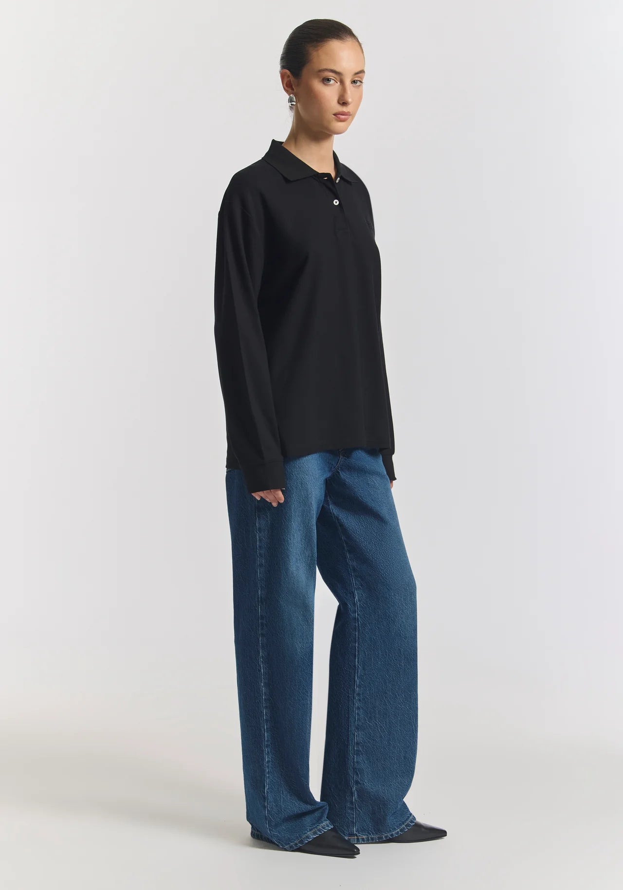 Beckett Polo in Black Viktoria + Woods