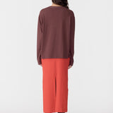 Boyfriend Heritage Long Sleeve T-Shirt in Cocoa BASSIKE