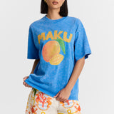 Mango Oversized Tee in Blue Maku