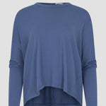 Long Sleeve Circle Top in Midnight Blue Bassike