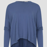 Long Sleeve Circle Top in Midnight Blue Bassike
