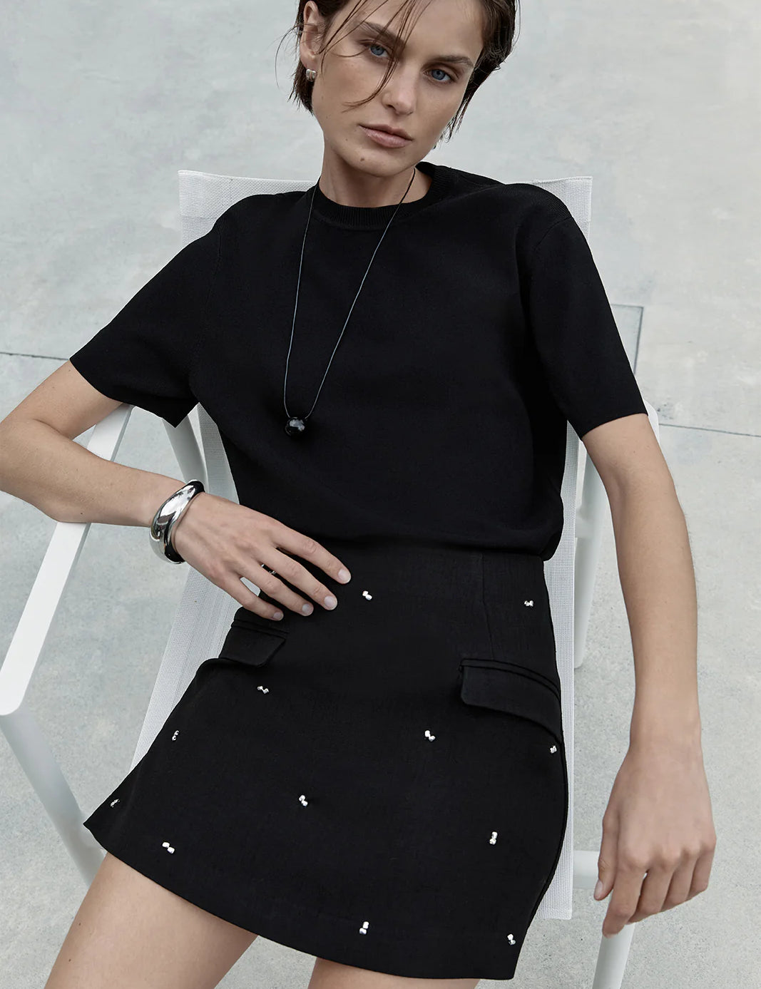 Kylie Mini Skirt in Black Elka Collective