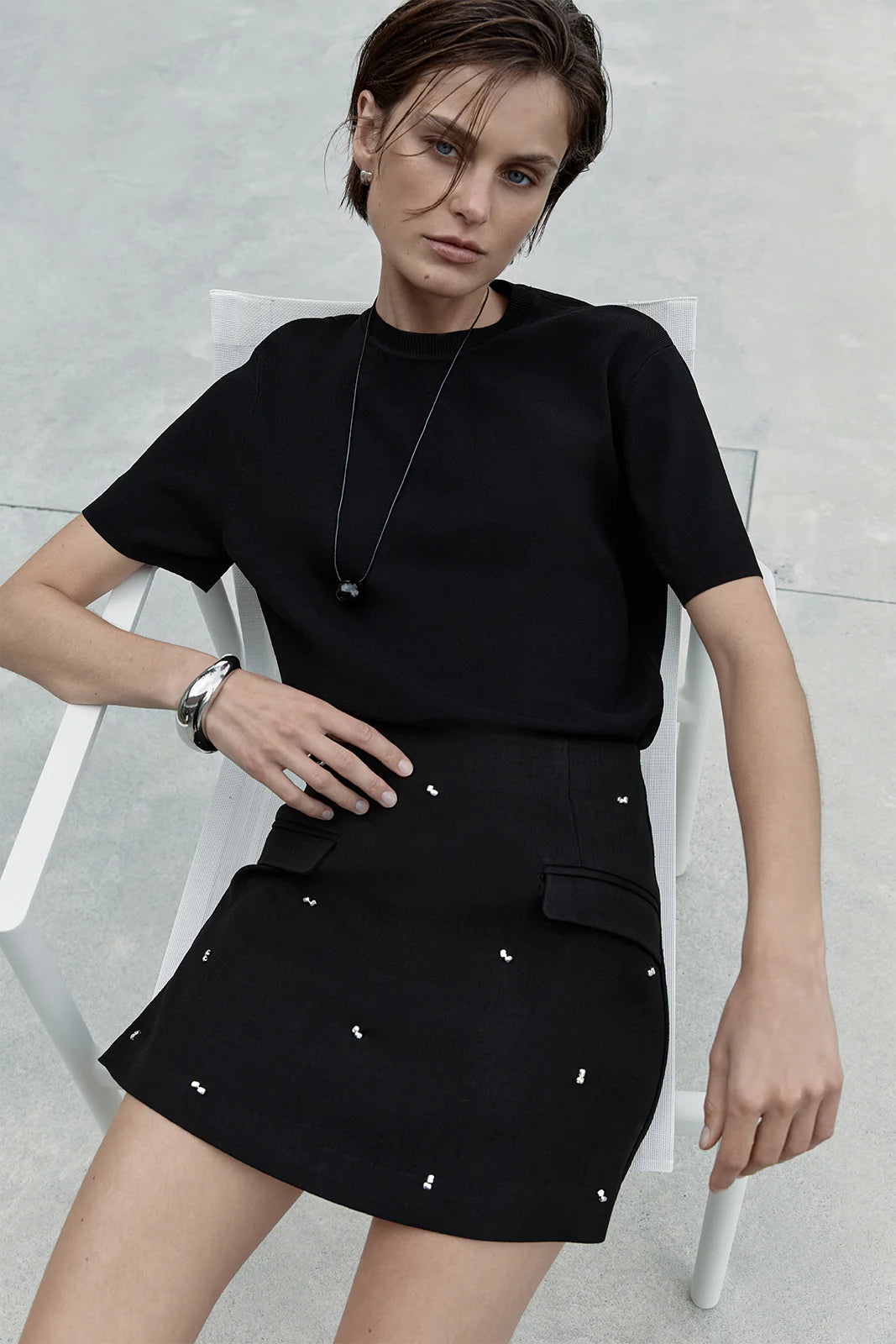 Kylie Mini Skirt in Black Elka Collective