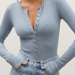 Lara Bodysuit in Blue Bayse Brand
