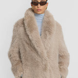 Faux fur coat oatmeal Viktoria & Woods at clothlifestyle Boutique 