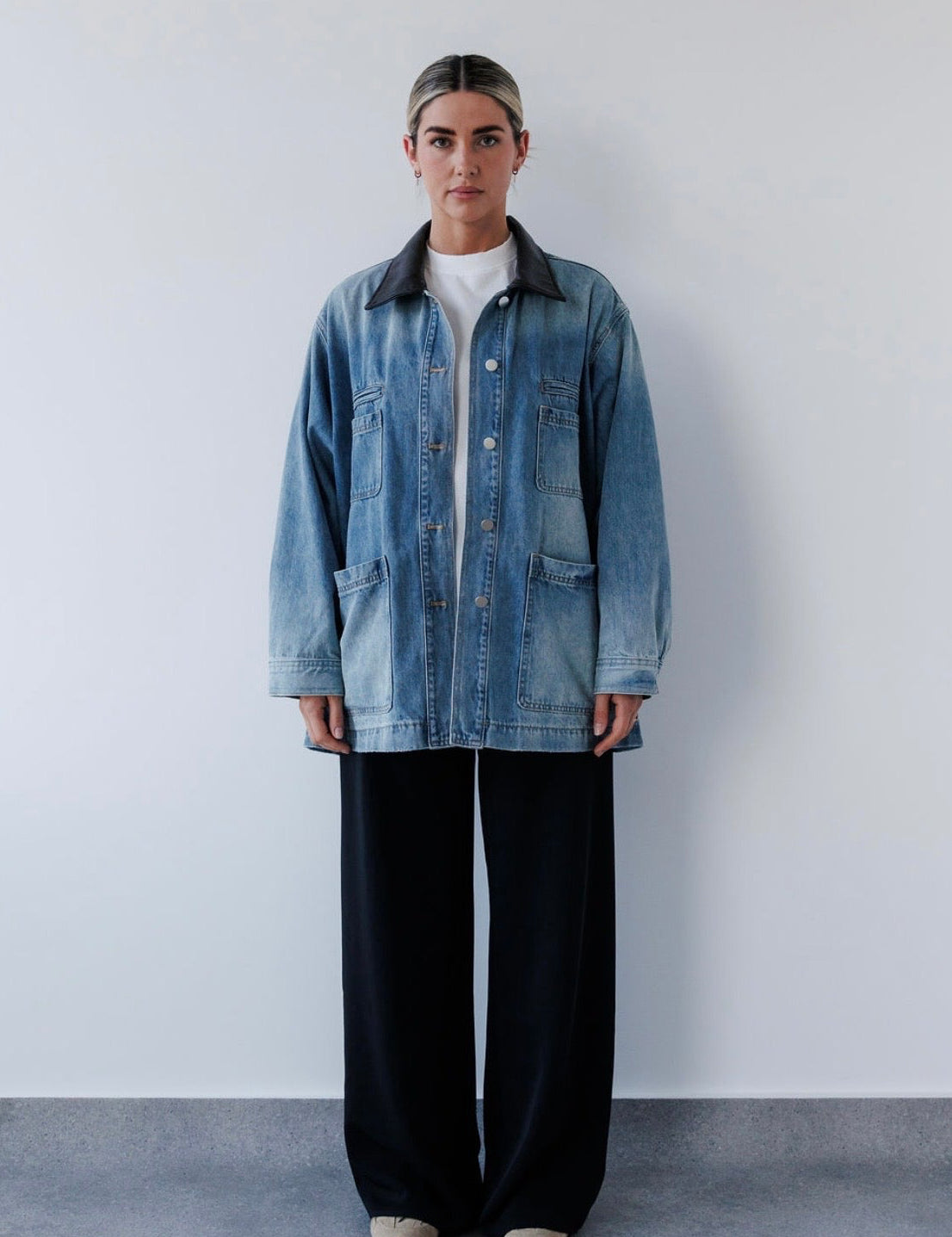 Charlie Jacket in Blue Denim Mabel