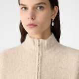 Wool Alpaca Zip up Knit