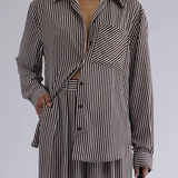 Jamie Shirt Chocolate Stripe Elka Collective