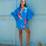 Long Sleeve Oversized Shirt in Blue