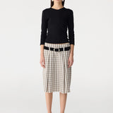 Check Box Pleat Detail Skirt