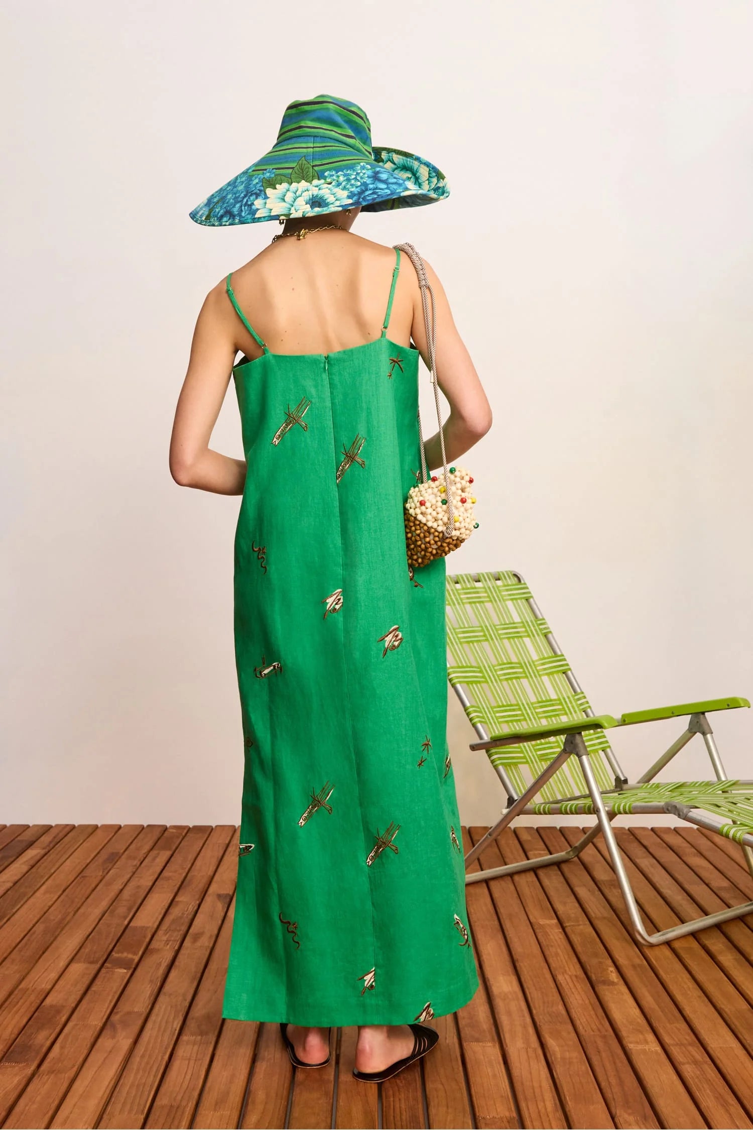 Wanda Embroidered Dress in Green Alemais