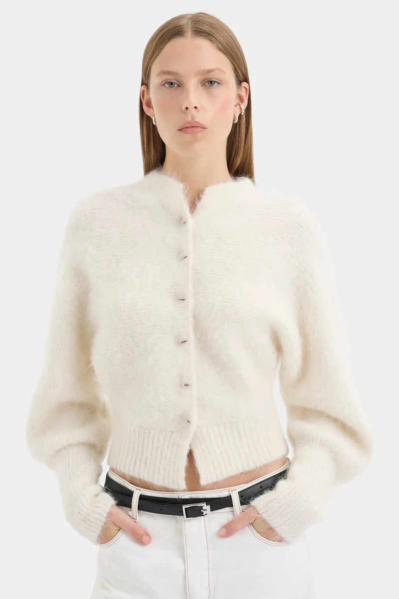 Lise Cardigan in Ivory Sir.