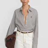 Trinity Shirt in Brown Stripe