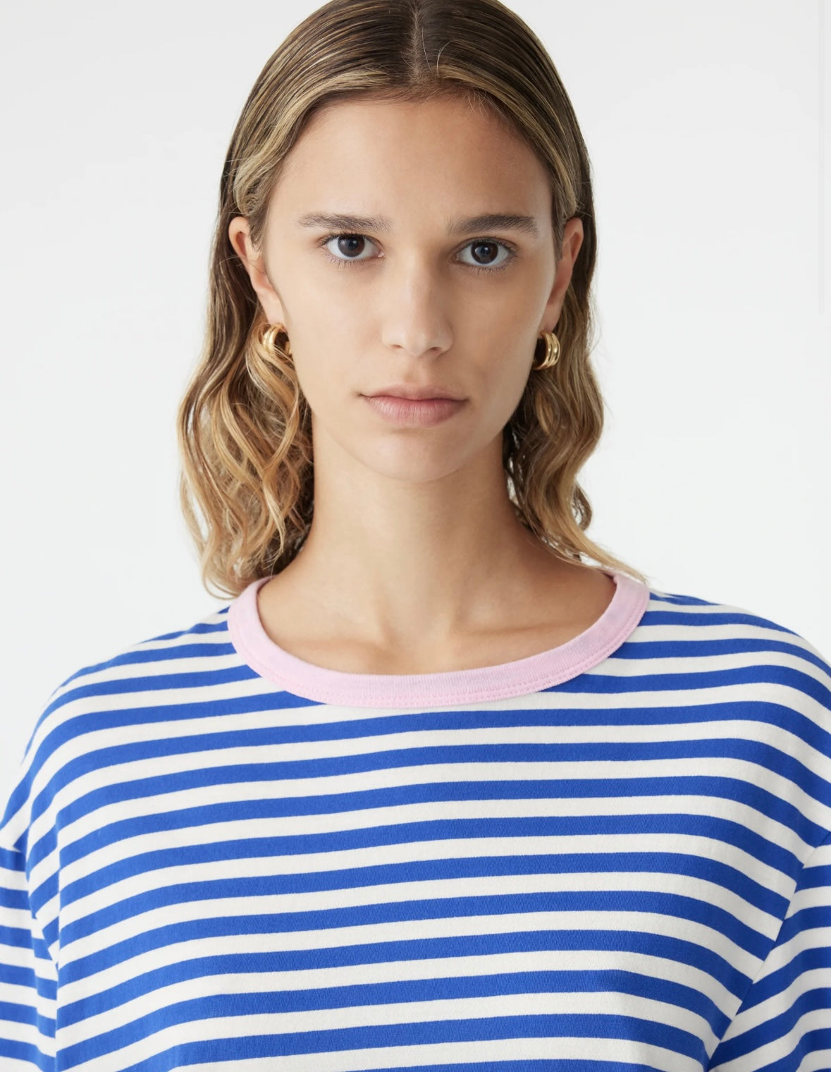 Vintage Stripe Boyfriend Shirt Sleeve Tee