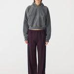 Twill Stripe Detail Pant in Dark Plum/Ink BASSIKE