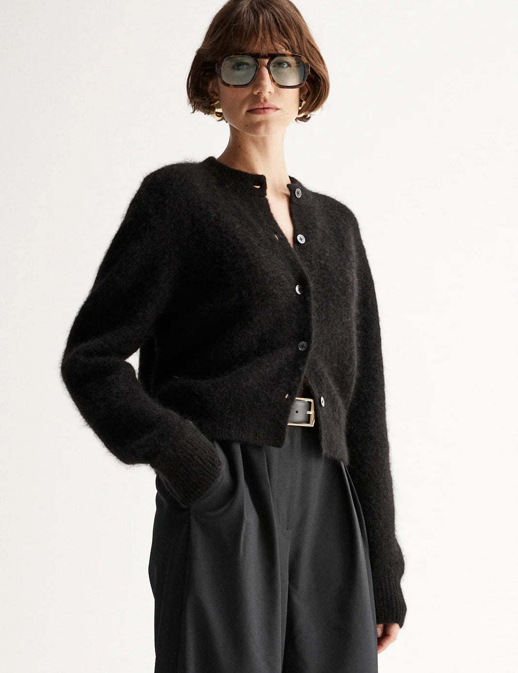 Abigail Knit Cardigan in Black Elka Collective