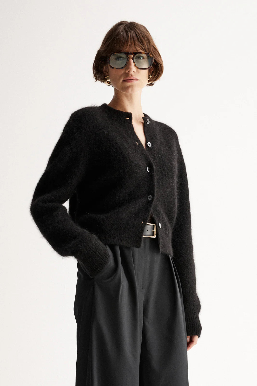 Abigail Knit Cardigan in Black Elka Collective