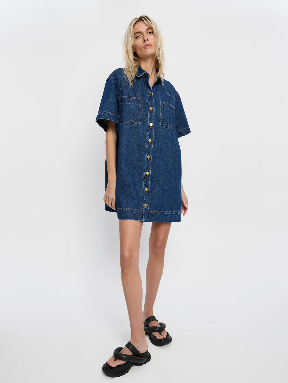 Jada Mini Dress in Dark Indigo