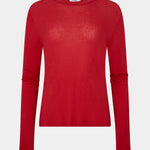 Sheer Rib L/S T-Shirt in Red BASSIKE
