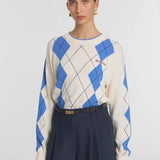 Lucky Knit Sweater in Argyle Print Viktoria + Woods