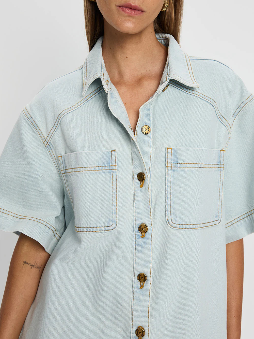 Paloma Denim Shirt in Pale Blue