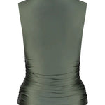 Sleeveless shiny boat neck tank one of others clothlifestyleboutique