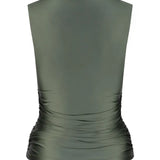 Sleeveless shiny boat neck tank one of others clothlifestyleboutique