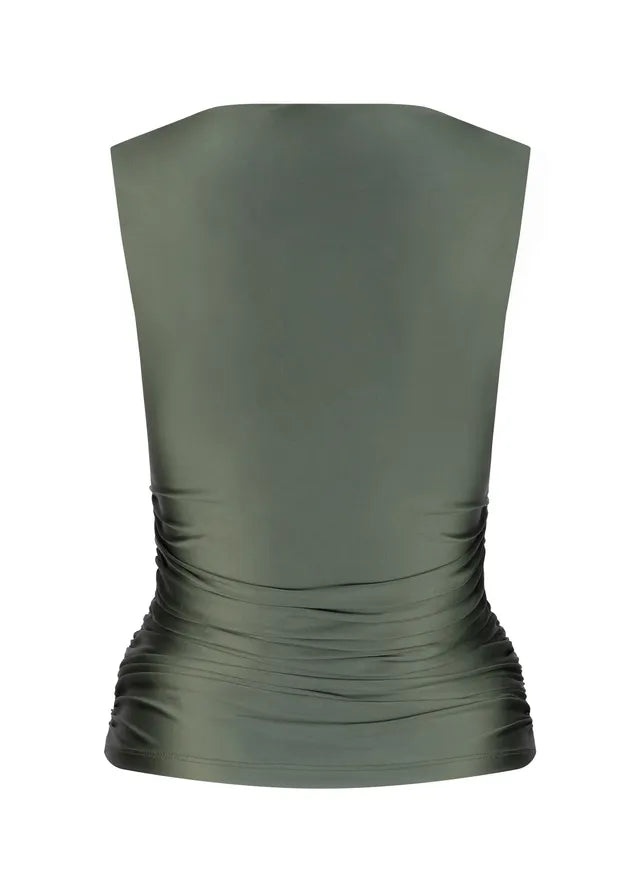 Sleeveless shiny boat neck tank one of others clothlifestyleboutique