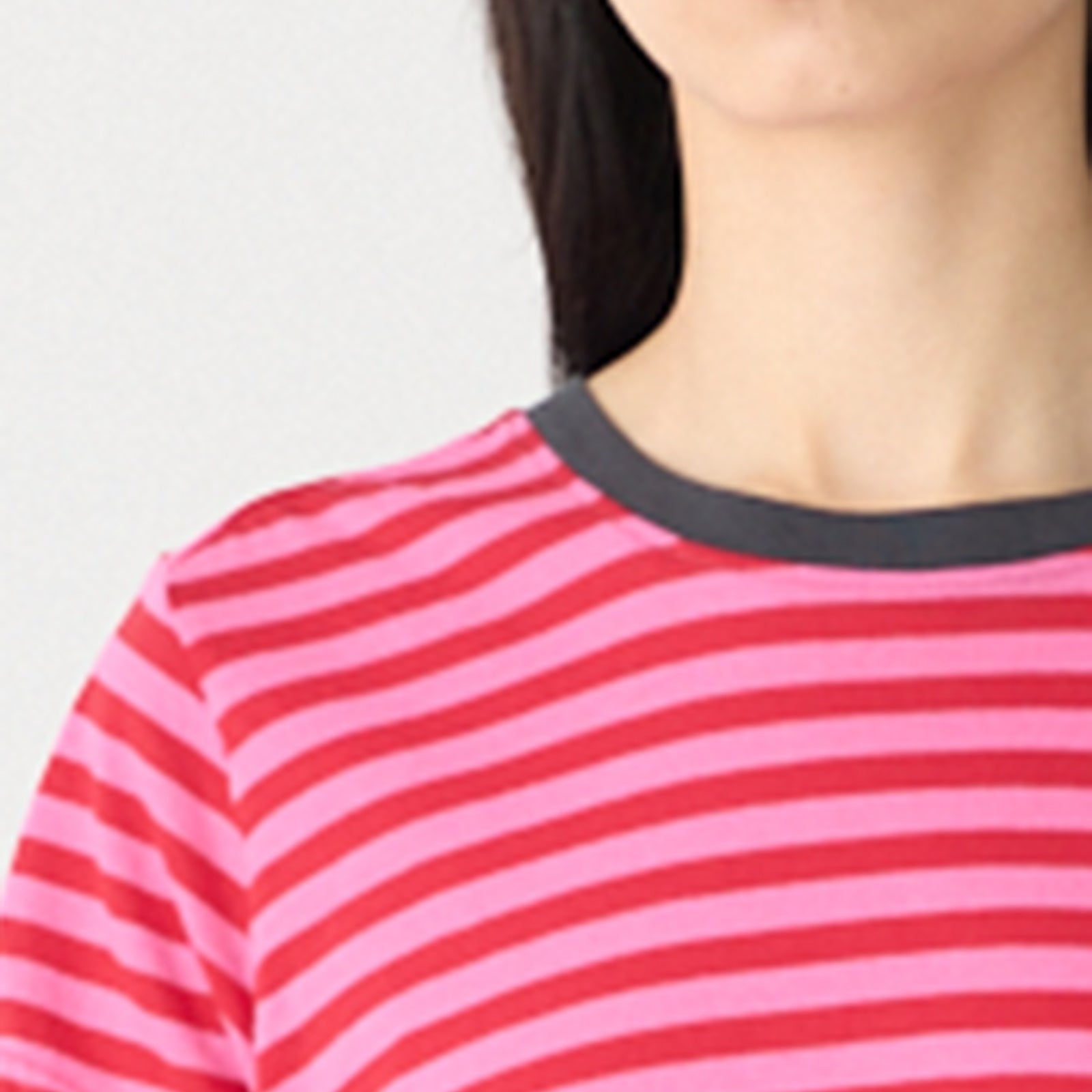 Stripe Raw Edge Baby Tee Bassike